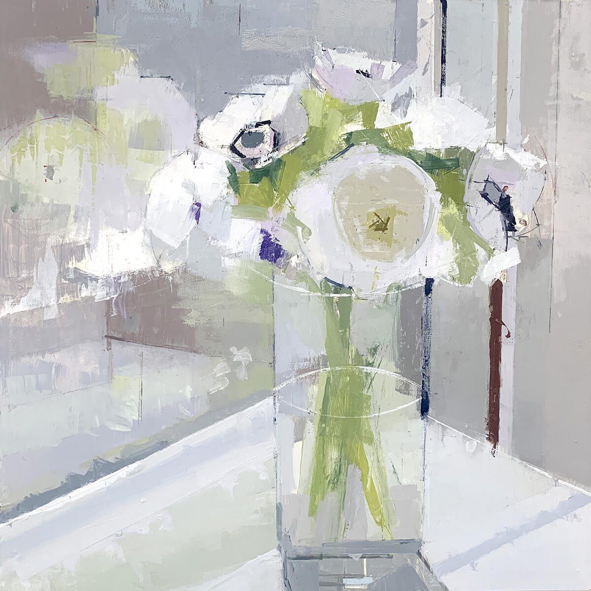 painting, Flower Reflections painting by Lisa Breslow