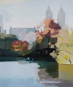 painting Central Park, Autumn by Lisa Breslow