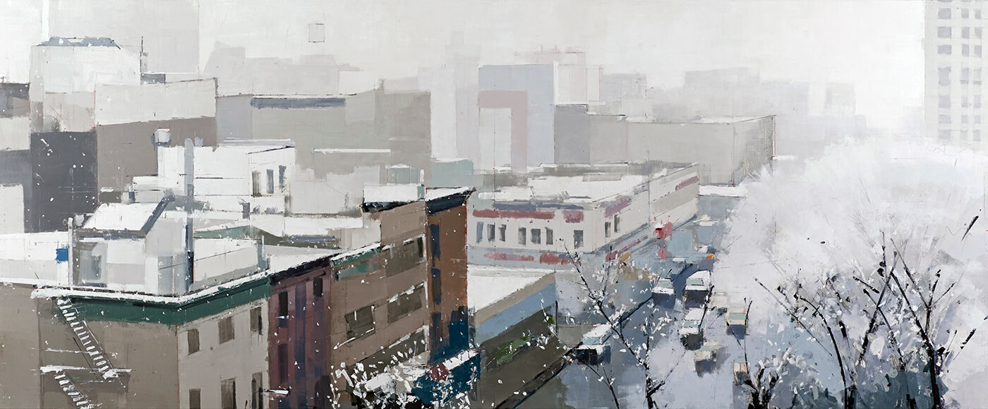 painting, Balcony View, painting by Lisa Breslow