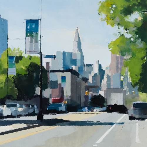 painting, Greens and Blues