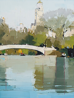 painting Bow Bridge by Lisa Breslow