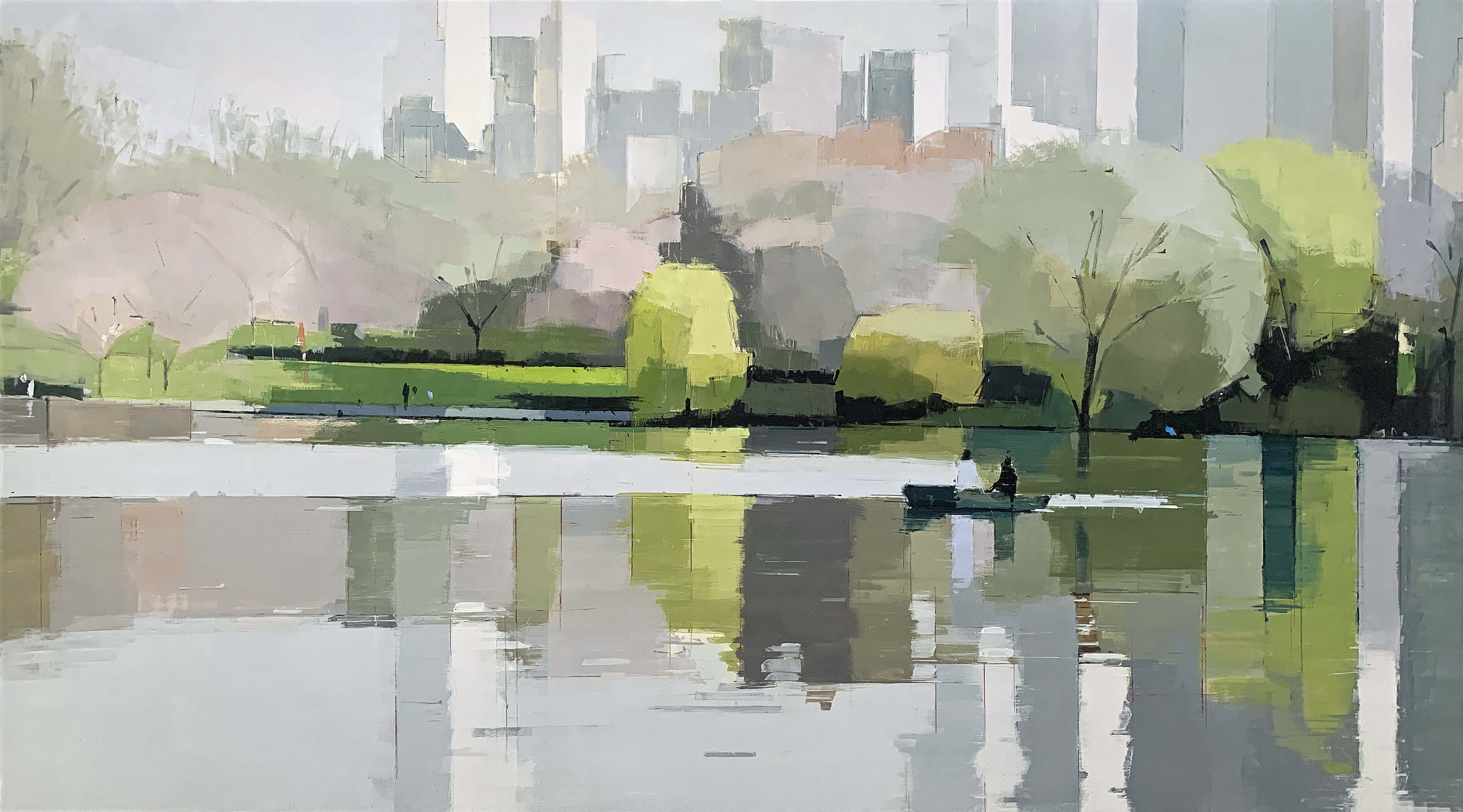 painting, Central Park, Spring II, painting by Lisa Breslow