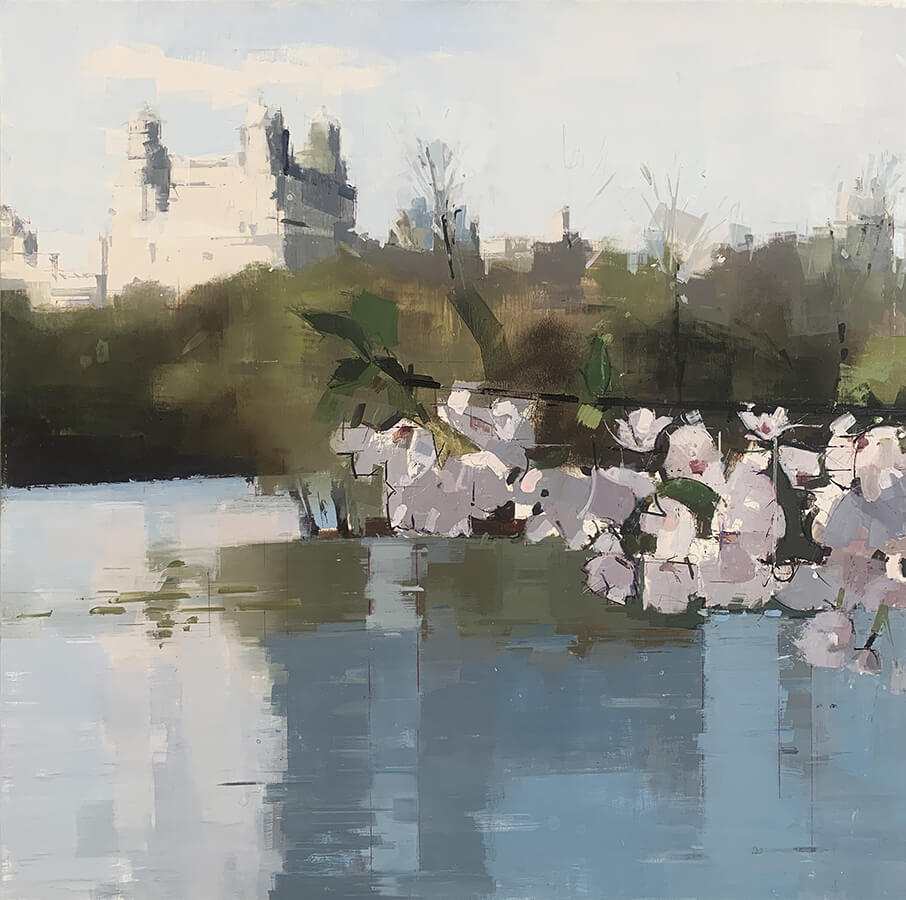 painting, Cherry Blossoms, painting by Lisa Breslow