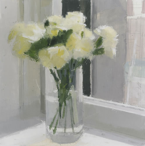 painting Flowers in a Glass 1