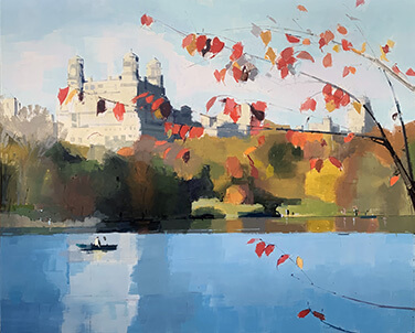 painting Red Leaves III by Lisa Breslow