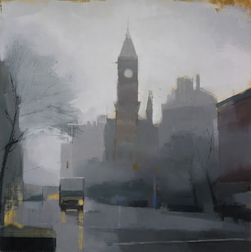 painting West Village Street, Winter's Day 1